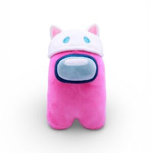 NWT Among Us 7 inch Plush Pink with Cat Ears Character